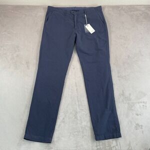 Hartford Alternative Classics Toby Woven Pants Men 38x34 Navy‎ Micro Check NWT